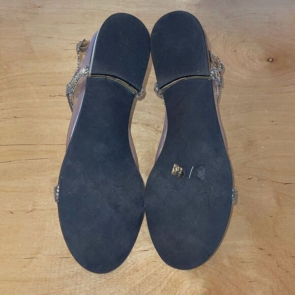 Jack Rogers Womens Cheney Metallic T Strap Sandals Gold Size 9 - Picture 9 of 11